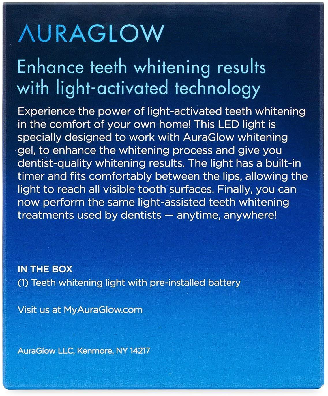 AuraGlow Teeth Whitening Accelerator Light, 5X More Powerful Blue LED Light, Whiten Teeth Faster