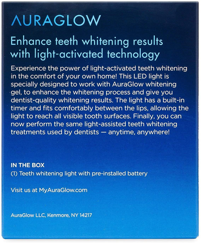 AuraGlow Teeth Whitening Accelerator Light, 5X More Powerful Blue LED Light, Whiten Teeth Faster