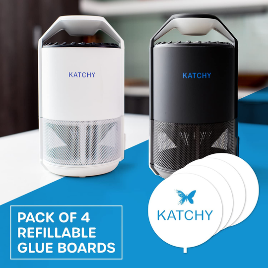 KATCHY Insect Trap 4-Pack of Refillable Glue Boards