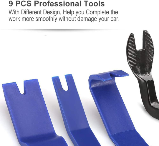 GLK Auto Trim Removal Tool Kit Door Clip Panel Removal Tool Set Car Pry Tool with Fastener Remover for Car Dash Radio Audio Installer Pry Tool 9PCS