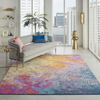 Nourison Passion Bohemian Abstract Sunburst 4' x ROUND Area Rug, (4' Round)