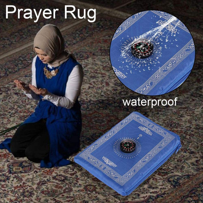 Muslim Prayer Carpet, Muslim Travel Prayer Mat, Travel Compass Islamic Prayer Rug with Compass, Islamic Prayer Rug, Portable Muslim Prayer Blanket, Muslim Penguin Bathroom Decor