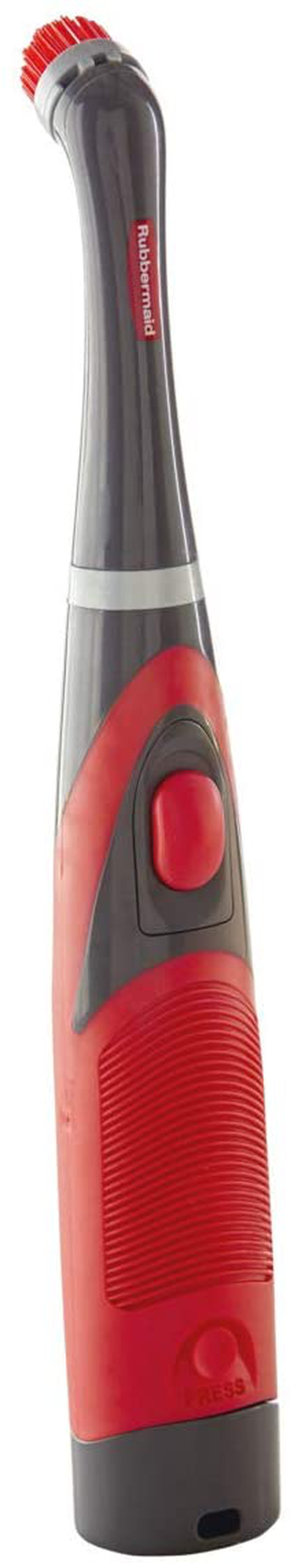 Rubbermaid Cleaning Power Scrubber Brush Polish Detail Kit, 8 Pieces, Red and Gray