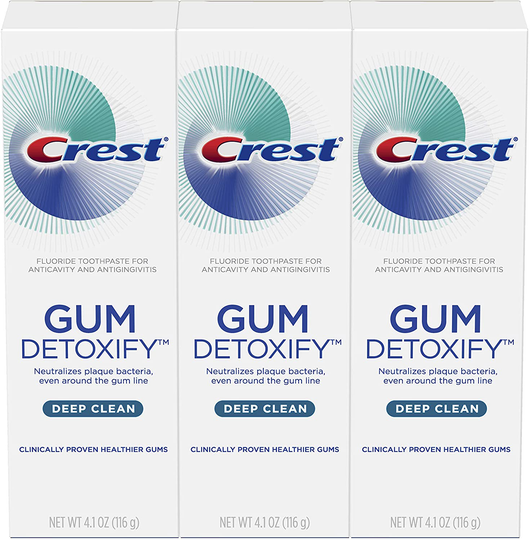 Crest Toothpaste Gum Detoxify Deep Clean, 4.1oz (Pack of 3)