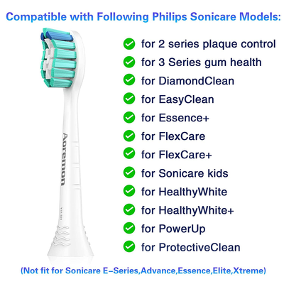 Aoremon Replacement Toothbrush Heads for Philips Sonicare HX9023/65, 10 Pack (Green)