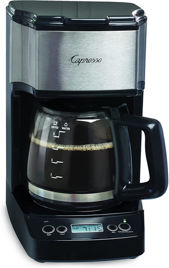 Capresso 5-Cup Mini Drip Coffee Maker, Black and Stainless Steel
