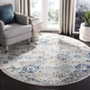 Safavieh Madison Collection MAD611A Boho Chic Floral Medallion Trellis Distressed Non-Shedding Stain Resistant Living Room Bedroom Area Rug, 3' x 3' Round, Ivory / Aqua