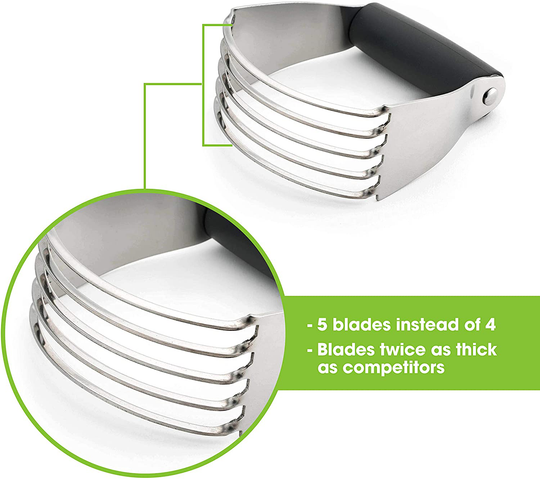 Spring Chef Dough Blender, Top Professional Pastry Cutter with Heavy Duty Stainless Steel Blades