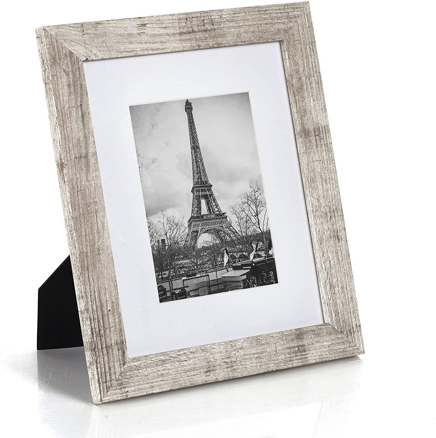 upsimples 8x10 Picture Frame Distressed White with Real Glass,Display Pictures 5x7 with Mat or 8x10 Without Mat,Multi Photo Frames Collage for Wall or Tabletop Display,Set of 6