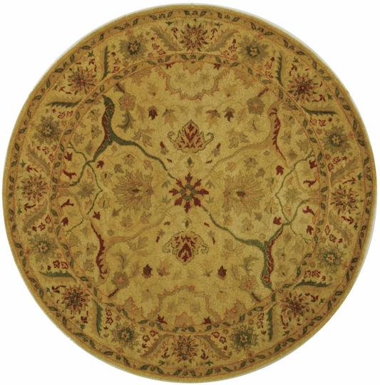 Safavieh Antiquity Collection AT14A Handmade Traditional Oriental Premium Wool Area Rug, 3'6" x 3'6" Round, Ivory