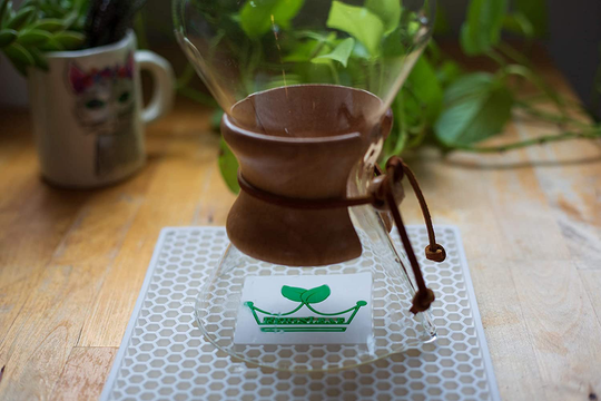 ReignLeaf Drying Mat For Pour Over Coffee Maker, Chemex And Any Other Pour Over Glass Coffee Makers And Carafes - Drying Mat Allows A Pour Over Coffee Maker To Drip Dry When Upside Down