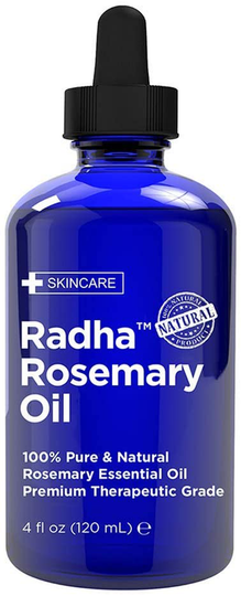Radha Beauty - Huge 4 oz. Rosemary Essential Oil - 100% Pure Therapeutic Grade, Steam Distilled for Aromatherapy, Relaxation, Scalp Treatment, Healthy Hair Growth, Anti-Aging, Dry Skin, Acne Skincare