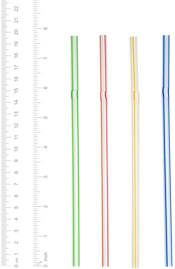 [200 Pack] Flexible Disposable Plastic Drinking Straws - 7.75" High - Assorted Colors Striped