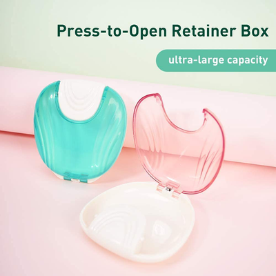 Y-Kelin Press-to-Open Retainer Case Retainer Container Partial Denture Box (Blue)