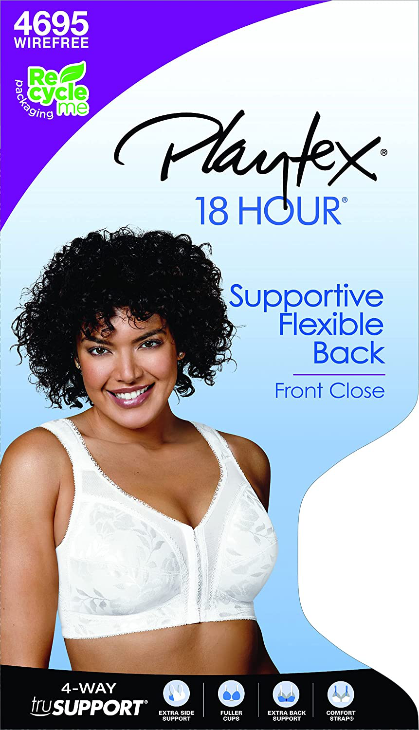 Playtex Women's 18 Hour Front-Close Wirefree Bra w/ Flex Back US4695