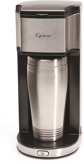Capresso 425 On-the-Go Personal Coffee Maker, Silver/Black