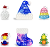 JoFAN 6 Pack Christmas Pop Fidget Toys with Big Mini Simple Pop Sensory Toys for Stress Relief Kids Girls Boys Toddlers Christmas Stocking Stuffers Party Favors Gifts