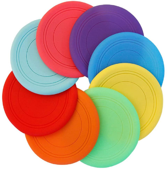 TEESUN Frisbee Kids Flying Disc Toy Outdoor Playing Lawn Game Disk Flyer Frisbee for Kindergarten Teaching Soft Silicone Colorful 6 Pack Bulk Set