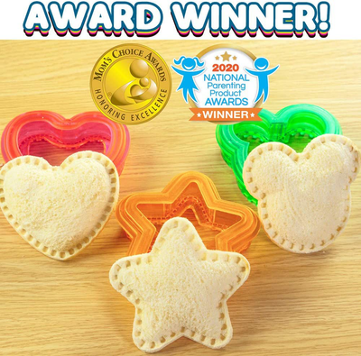 Sandwich Cutter and Sealer - Decruster Sandwich Maker - Great for Lunchbox and Bento Box - Boys and Girls Kids Lunch - Sandwich Cutters for Kids (Heart, Star, Mouse)