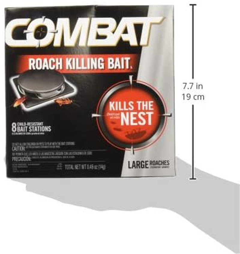 Combat Roach Killing Bait, Large Roach Bait Station, Kills the Nest, Child-Resistant, 8 Count