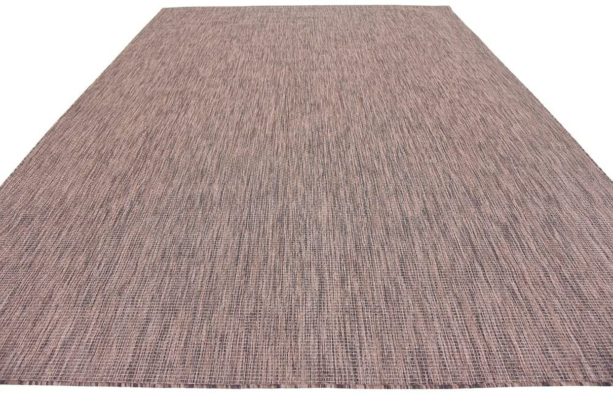 Unique Loom Solid Collection Casual Transitional Indoor and Outdoor Flatweave Runner Rug, 2' 7" x 12', Navy Blue/Light Blue