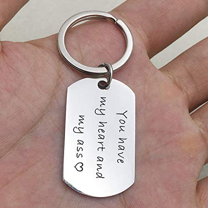 You Have My Heart and My Ass Keychain Boyfriend Girlfriend Gifts Keyring Wife Husband Gifts