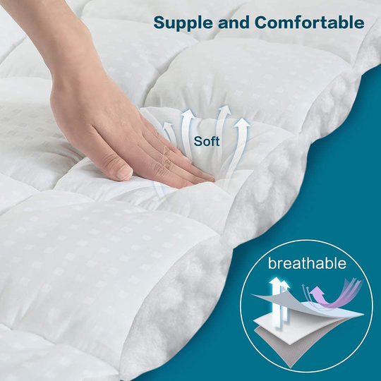 MEROUS Twin Size Mattress Pad - Pillow Top Quilted Mattress Cover,Mattress Protector Cotton 8-21" Deep Pocket Cooling Mattress Topper