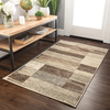 SUPERIOR Rockwood Modern Geometric Patchwork Polypropylene Indoor Area Rug or Runner with Jute Backing, 3' X 5', Slate