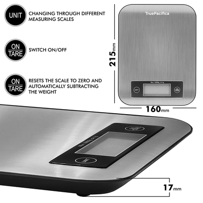 Large Food Scale with Weight in Grams and Ounces - 22lb Kitchen Digital Scale for Baking, Cooking, Weight Loss and More- Make Perfect Recipes by Measuring and Weighing with This Electronic Scale