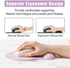 Hsurbtra Ergonomic Mouse Pad with Wrist Rest Support, Gel Mouse Pads with Non-Slip PU Base, Pain Relief Memory Foam Mousepad for Laptop PC, Cute Office Supplies Desk Decro Accessories Vanilla Purple