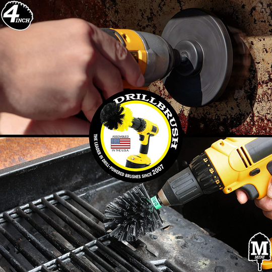 2 Piece BBQ Grill Brush Accessory Set For Power Drill