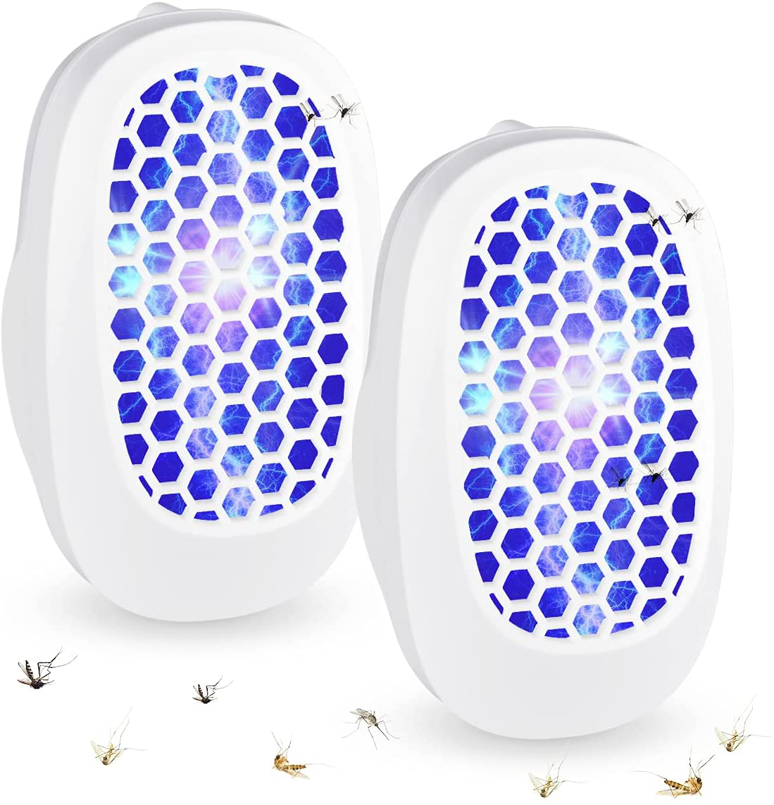 Benooa Bug Zapper with Blue Lights Fly Trap Electronic Insect Killer for Bedroom, Baby Room, Garage 2 Pack