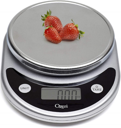 Ozeri ZK14-AB Pronto Digital Multifunction Kitchen and Food Scale, Standard, Silver On Black