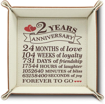 Bella Busta- 2 Years Anniversary-Traditional Cotton Gift for 2 Years Anniversary-Print Cotton Tray Valet (Cotton Tray)