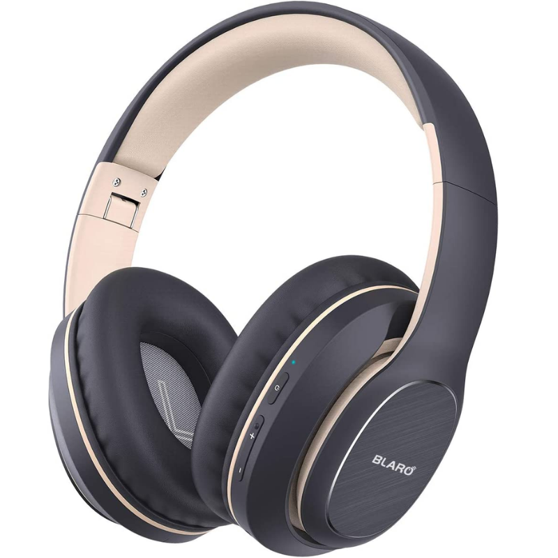 72 Hour Playtime Bluetooth Headphones - Over Ear, Hi-Fi Deep Bass Wireless and Wired Headsets