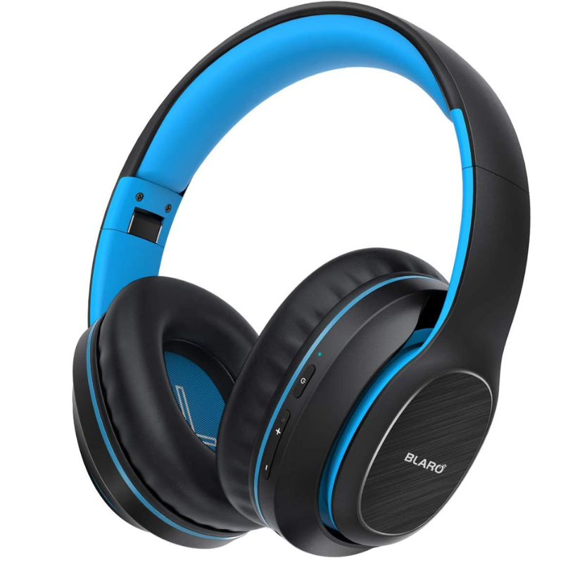 72 Hour Playtime Bluetooth Headphones - Over Ear, Hi-Fi Deep Bass Wireless and Wired Headsets