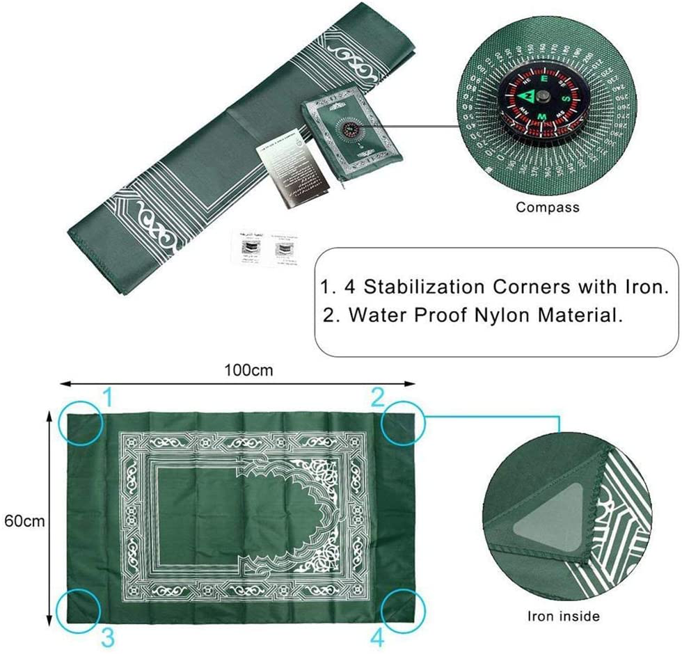 Muslim Prayer Carpet, Muslim Travel Prayer Mat, Travel Compass Islamic Prayer Rug with Compass, Islamic Prayer Rug, Portable Muslim Prayer Blanket, Muslim Penguin Bathroom Decor