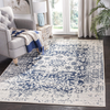 Safavieh Madison Collection MAD603D Oriental Snowflake Medallion Distressed Non-Shedding Stain Resistant Living Room Bedroom Accent Rug, 2'3" x 4', Cream / Navy