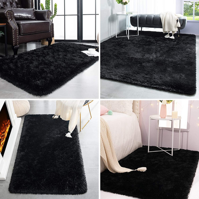 TWINNIS Super Soft Shaggy Rugs Fluffy Carpets 4x5.9 Feet, Indoor Modern Plush Area Rugs for Living Room Bedroom Kids Room Nursery Home Decor, Upgrade Anti-Skid Durable Fuzzy Rug, Grey Purple