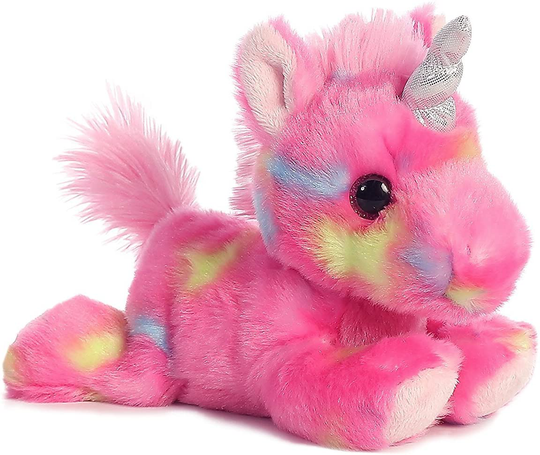 Aurora Bundle of 2 Stuffed Beanbag Animals - Blueberry Ripple Unicorn & Jelly Roll Unicorn, Blue/Pink, Multicolor