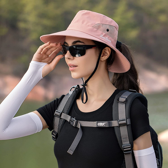 Fishing Sun Bucket Hat for Men or Women 3” Wide Brim UPF 50+