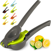 Zulay Metal Lemon Lime Squeezer - Manual Citrus Press Juicer (Gray and Lime Punch)