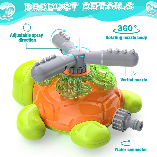 Growlsand Water Sprinkler for Kids - Spray Sprinkler Toys for Toddler Boys Girls Summer Outdoor Spinning Water Sprinkler Toy Age 3 4 5 6 7 8 9 + Year Old Great for Backyard Pool Lawn Beach Play