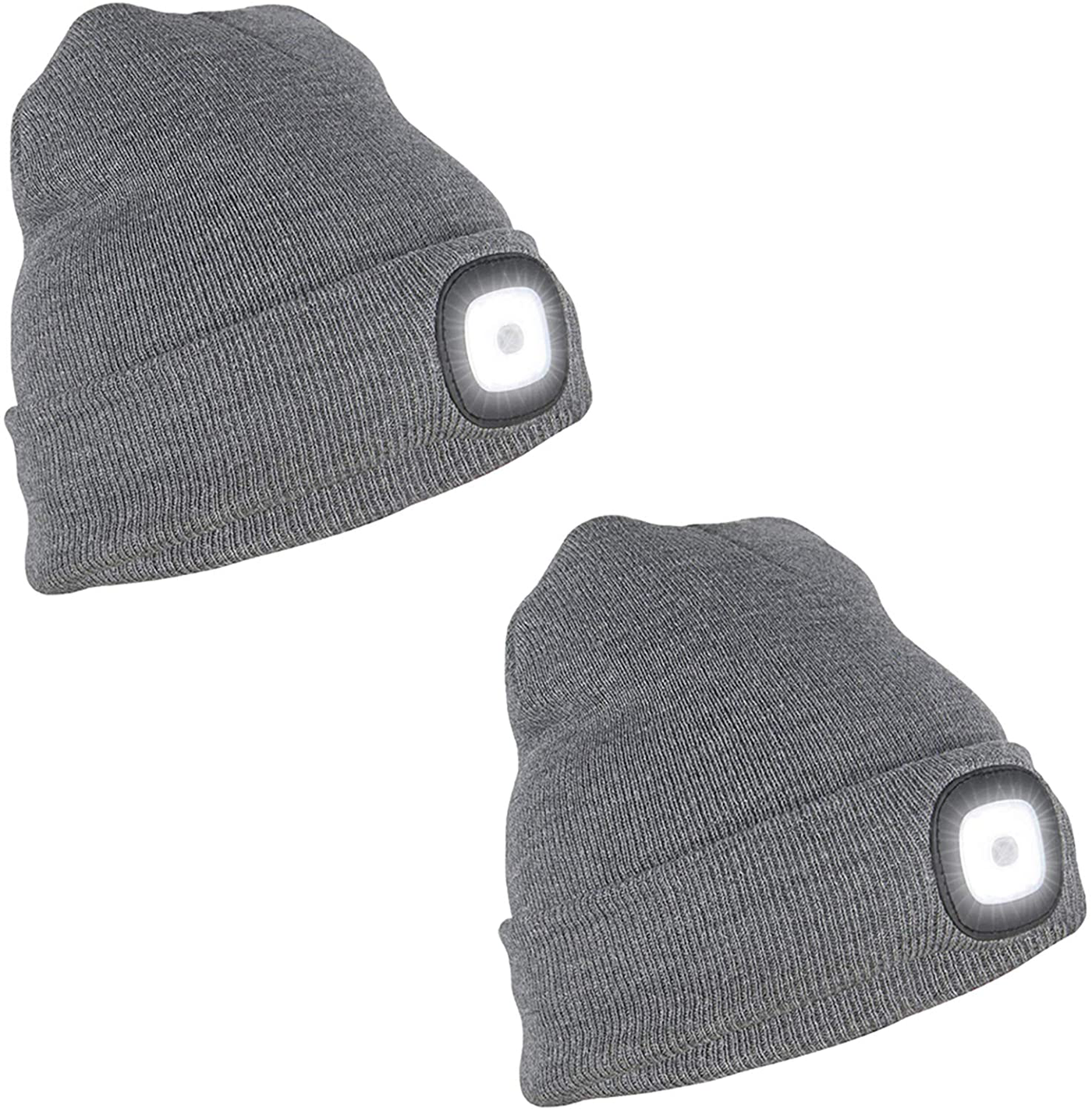 Knitted Unisex Beanie Hat with Light, USB Rechargeable LED Headlamp Flashlight Hat
