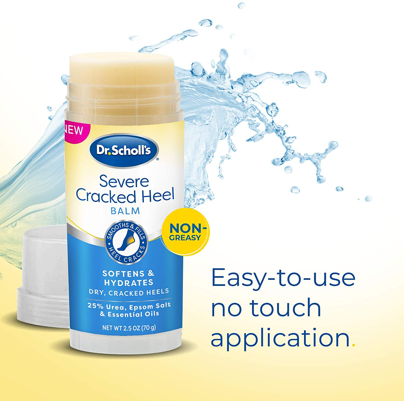 Dr. Scholl's Cracked Heel Repair Balm 2.5oz, with 25% Urea for Dry Cracked Feet, Heals and Moisturizes for Healthy Feet