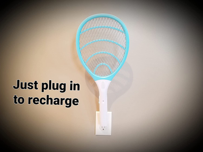 Rechargeable Electric Powerful Bug Zapper Fly Swatter Racket, Handheld Wasp Mosquitoes Flies Insects Killer Racquet for Indoor and Outdoor Pest Control Bat, eco Friendly Safe 4000 Volt, Blue/Gray