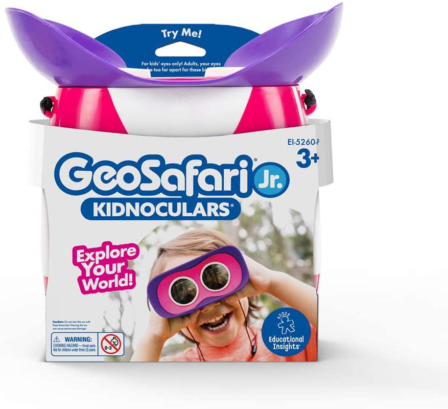 Educational Insights GeoSafari Jr. Kidnoculars Pink: Easter Gift, Science Toys, Kids Binoculars, Perfect Outdoor Play for Preschool Science, Ages 3+