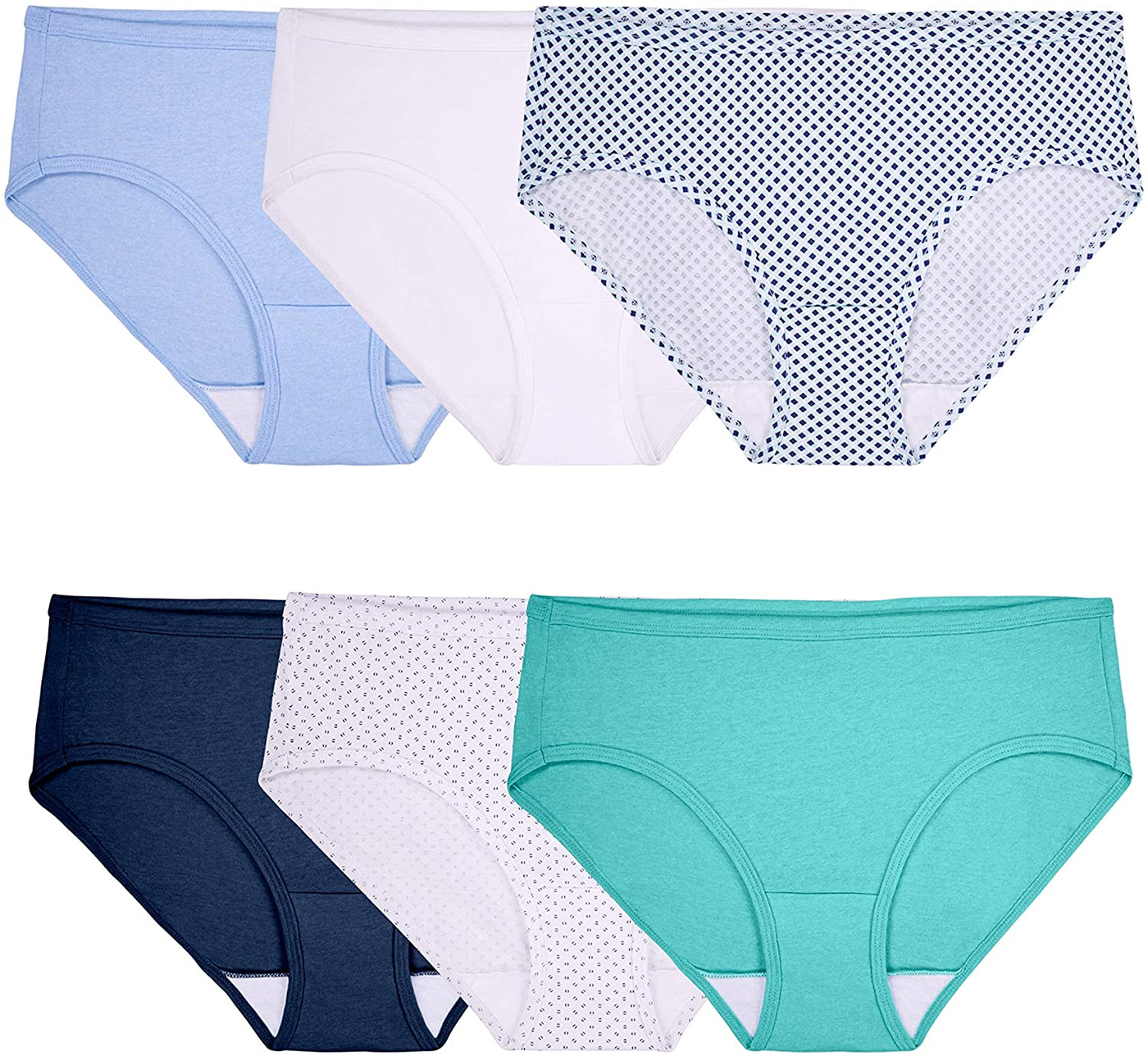 Women's Fruit of the Loom 6 Pack Hipster Covered Waistband