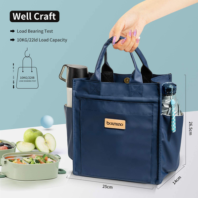 Lunch Bags For Women Men Wide-Open Lunch Tote Box For Office Travel Picnic Leak Proof Water Resistant Insulated Cooler Bag Blue