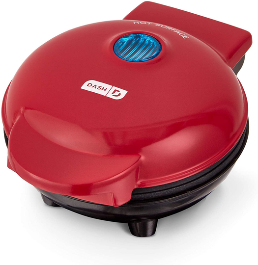 Dash Mini Maker Portable Grill Machine + Panini Press for Gourmet Burgers, Sandwiches, Chicken + Other On the Go Breakfast, Lunch, or Snacks with Recipe Guide - Red